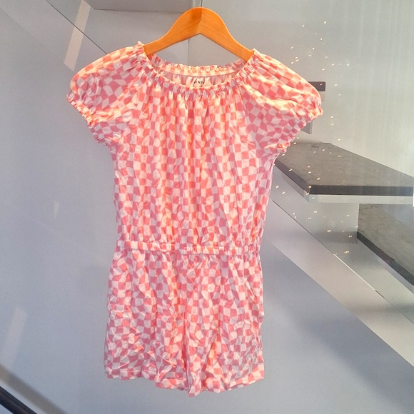Pink check romper - Picture 1 of 3